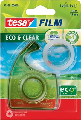 Zdjęcie produktu dla tesafilm Handabroller grün + 1x tesafilm 10m 15mm eco&clear