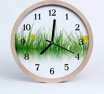 Produktbild von Holzuhr 20fi cm wanduhr - Gras Natur