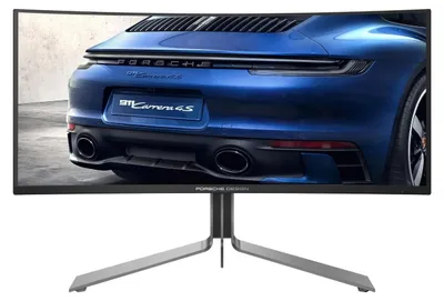 Produktbild von AOC AGON PRO PD34 Porsche Design - Porsche Design - OLED-Monitor - Gaming - gebogen - USB - 86.36 cm (34") - 3440 x 1440 WQHD @ 240 Hz - 1000 cd/m² - 15000000:1 - DisplayHDR 400 True Black - 0.03 ms - 2xHDMI, 2xDisplayPort, USB-C - Lautsprecher - Schwarz,