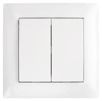 Zdjęcie produktu dla Włącznik Podwójny Toolight Oste Jnh007-W + Ramka White