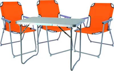 Produktbild von 4-teiliges Campingmöbel Set Alu L70xB50xH59cm orange