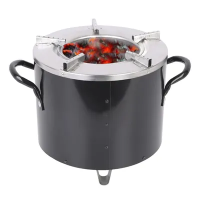 Obrázok produktu pre Raketový varič kempingový varič na drevo vonkajší kempingový varič mobilný, zahustené dosky z nehrdzavejúcej ocele BBQ raketový varič na drevo