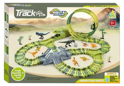 Immagine prodotto di Pista da corsa Dinotrack con looping e accessori per dinosauri