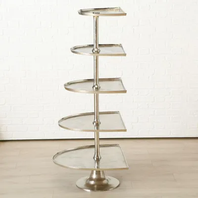 Produktbild von Etagere MAXIMA XXL 150 cm HALBRUND Deko in Silber Metall 5 Etagen Hochzeitsdeko