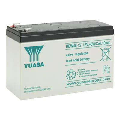 Produktbild von Yuasa REW45-12 Akku Blei Hochstrom 12V mit 8Ah, Faston 6,3mm Steckkontakte
