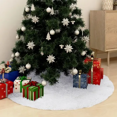 Obrázek produktu pro The Living Store Deka na vánoční stromek bílá 150 cm Umělá kožešina