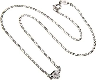 Produktbild von SILBERKETTEN STORE Panzerkette 1,7mm mit Anhänger Engel Herz - 925 Silber, Länge wählbar - 34cm