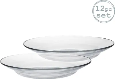 Produktbild von Lys - Tiefe Teller aus Glas - gehärtet & hitzebeständig - 230 mm - 12 Stück