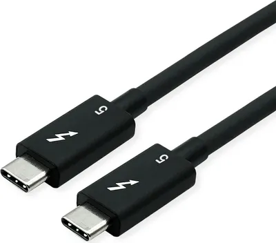 Produktbild von ROLINE Thunderbolt™ 5 Kabel, USB C-C, ST/ST, 8K UHD-2, 80Gbit/s, 240W, passiv, schwarz, 1 m