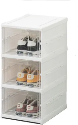 Zdjęcie produktu dla Plastikowe pudełko na buty z przezroczystymi drzwiczkami i solidną konstrukcją