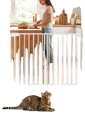 Image de VEVOR, barrière de sécurité pour escaliers, largeur réglable de 720 à 1085 mm, hauteur de 920 mm, barrière de porte pour enfants avec kit de fixation (sans pied), barrière de sécurité pour enfants, adaptée aux escaliers, aux cadres de porte et aux pièces à vivre, couleur blanche