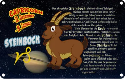 Produktbild von vianmo Blechschild 20x30 cm Sternzeichen Steinbock Planet Saturn Dekoration Astrologie