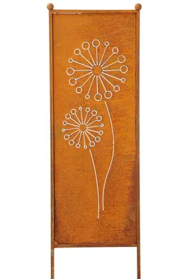Produktbild von Stele Edelrost Sichtschutz "Pusteblume" H165cm x B52cm Windschutz Rost Dekowand