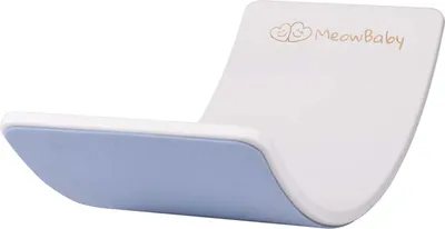 Zdjęcie produktu dla MeowBaby® drewniana deska do balansowania dla dzieci Montessori 80x30cm z filcem biała z filcem jasnoniebieska
