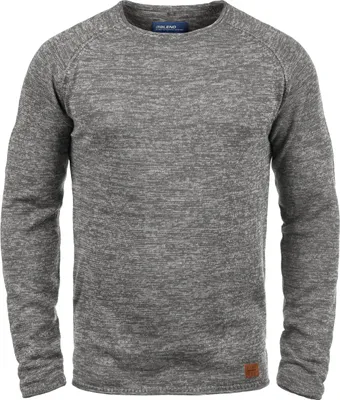 Produktbild von Blend BHDan Herren Strickpullover Feinstrick Pullover mit Rundhalsausschnitt Baumwollmischung Label-Patch Regular fit