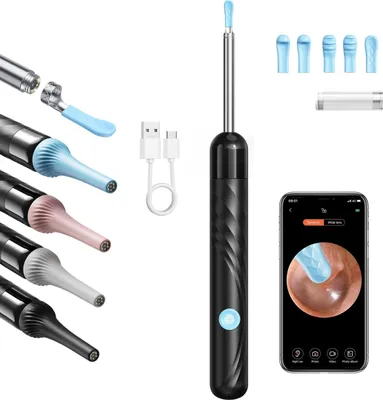 Produktbild von WLAN Ohrreiniger mit 1080P Kamera, LED-Beleuchtung, USB-Aufladung, sichere Reinigung für Kinder & Erwachsene