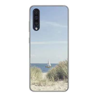 Produktbild von MuchoWow® Handyhülle Schutzhülle Hülle für Samsung Galaxy A30s Nordsee - Dünen - Boot Silikon Softcase Handy Hülle - Karteninhaber