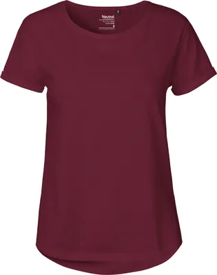 Immagine prodotto di Neutral O80012 | Maglietta da donna con maniche arrotolate / Maglia Single Jersey - Colore: Bordeaux - Taglia: M