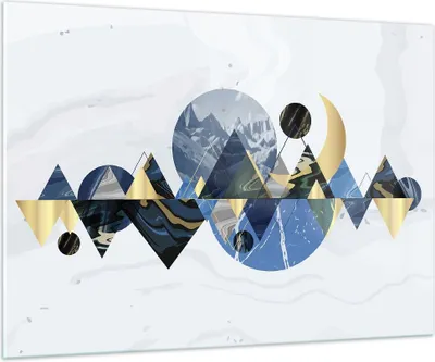 Produktbild von Bilder auf glas - Einteilig - Abstraktion Geometrisch Berge - 100x70cm - Glasbilder - Wandbilder - Bilder - Wanddekoration aus Glas - Glas Bilder - Wandbild auf Glas - GAA100x70-4814