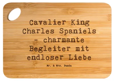 Produktbild von Mr. & Mrs. Panda Brett Spruch Cavalier King Charles Spaniel Begleiter - Transparent - Geschenk, Schneidebrett, Frühstücksbrettchen, brotzeitbrettchen, vesperbrett, Hund