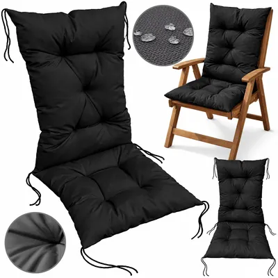 Immagine prodotto di Cuscino per sedia da giardino e sdraio 50x50x80, nero, Codura PVC