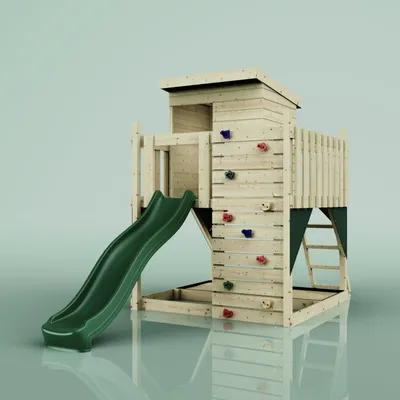 Produktbild von OutdoorToys Stelzenhaus Polarlicht aus Holz in Grün Dunkelgrün