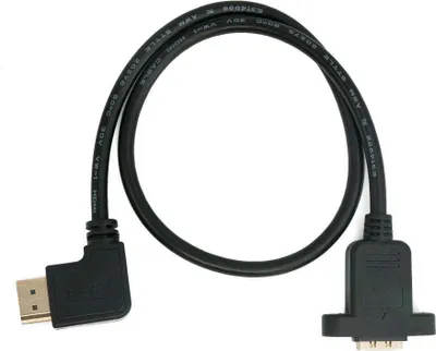 Immagine prodotto di SYSTEM-S Cavo HDMI 1.4 30 cm da spina a presa con angolo di avvitamento in nero