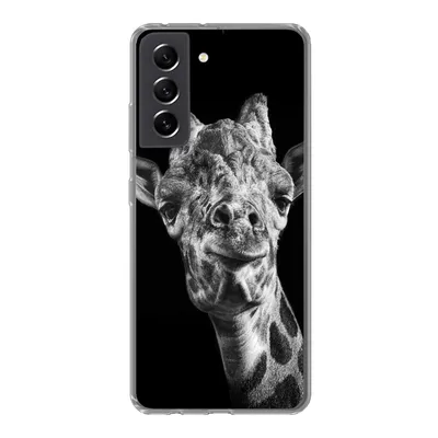 Produktbild von MuchoWow® Handyhülle Schutzhülle Hülle für Samsung Galaxy S21 FE Giraffe - Tier - Schwarz - Weiß Silikon Softcase Handy Hülle - Mobiltelefonhülle