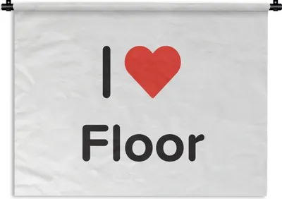 Produktbild von MuchoWow® Wandteppich Wandbehang Ich liebe - Boden - Mädchen 90x67.5 cm Tapisserie Dekoration Wandtuch - Fototeppich - Wand-Skulpturen