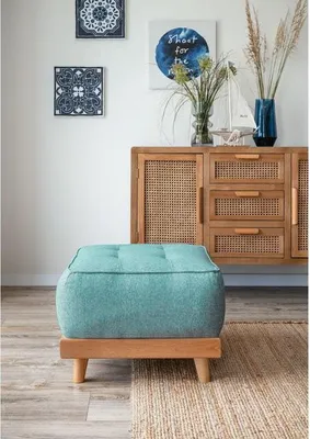 Produktbild von MIUFORM Dazzling Daisy - Hocker - 56x56cm - Türkis - Fußhocker Sitzhocker
