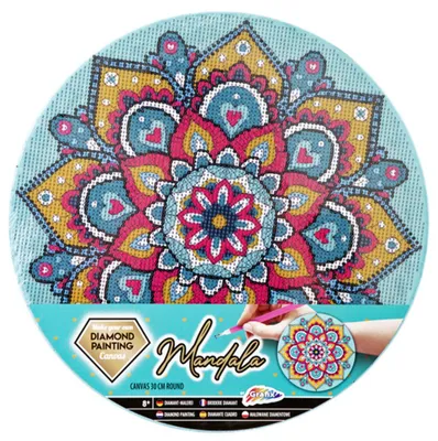 Productafbeelding van GRAFIX Diamantmozaïek op paneel, mandala, turquoise, 30 cm
