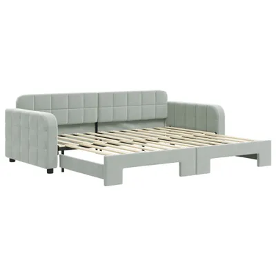 Immagine prodotto di vidaXL Letto da giorno allungabile grigio chiaro 90x200 cm in velluto