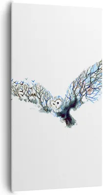 Produktbild von Bild auf Leinwand - Leinwandbild - Eule wild Wald Flug - 65x120cm - Wand Bild - Wanddeko - Leinwanddruck - Bilder - Kunstdruck - Wanddekoration - Leinwand bilder - Wandkunst - PA65x120-3122