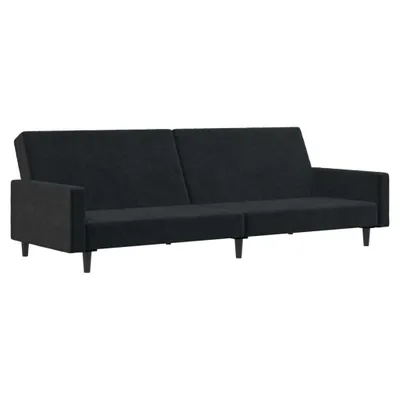 Produktbild von vidaXL Schlafsofa 2-Sitzer Schwarz Samt