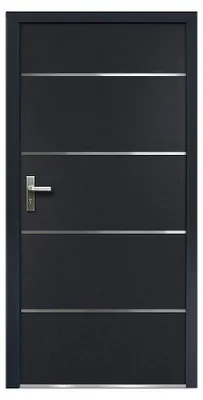 Produktbild von Edelstahl-Haustür, massiv, 207 × 100 cm (H × B), anthrazitfarben - rechter Flügel - NAXARA