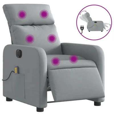 Immagine prodotto di vidaXL Sedia da massaggio elettrica in tessuto grigio chiaro