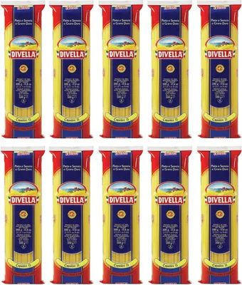 Produktbild von Divella Capellini Nr.11 italienische Hartweizen Pasta 10 x 500 g Familien-Vorrat für feine Pasta-Gerichte + Italian Gourmet polpa