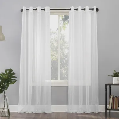 Voile Vorhangpaneel mit Ösen, 149,9x274,3 cm, 1 St., Weiß