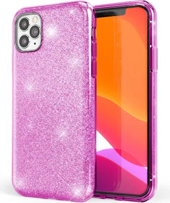 Produktbild von NALIA Glitzer Handyhülle kompatibel mit iPhone 11 Pro, Diamant Glitzer Handyhülle Cover Lila