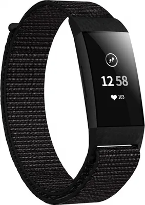 Produktbild von INF Nylonový náramek Fitbit Charge 3/4 Black