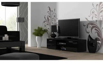 Produktbild von Cama SOHORTV140CZ/CZ, Schwarz, Partikelbord, Schwarz, Partikelbord, 1 Regale, Laminat