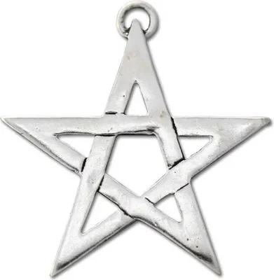 Produktbild von Offenes Pentagramm Schmuck Anhänger versilbert mit Kette Satinbeutel 2