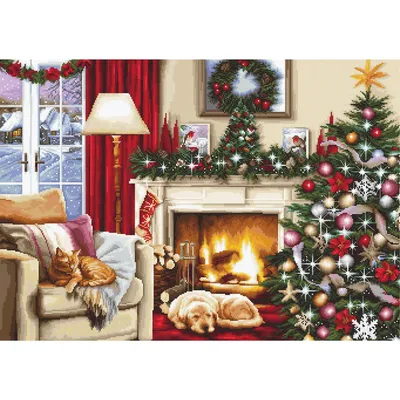 Obrázek produktu pro Luca-S cross stitch set "Vánoční ozdoby", počítaný vzor, 48.5x34cm