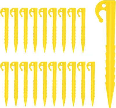 Produktbild von 20 Stück Kunststoff-Zeltheringe, 14,5 cm Kunststoff-Zeltnägel, robuster Camping-Zelthering, Erdhakenheringe, Spiral-Zeltheringe für Zelte, Camping, Markise, Garten