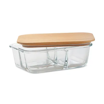 Produktbild von Lunchbox aus Borosilikatglas mit 3 fächern.