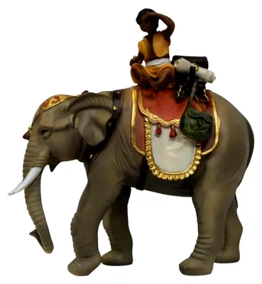 Produktbild von Miniaturfigur Elefant mit Höhe 18,2 cm handbemalt aus Polyresin für Modellbau und Puppenhaus