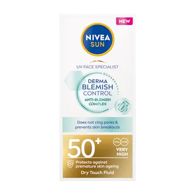 Produktbild von Nivea Sun Derma Gesichtsfluid mit SPF50+ für Unreinheitenkontrolle, 40ml