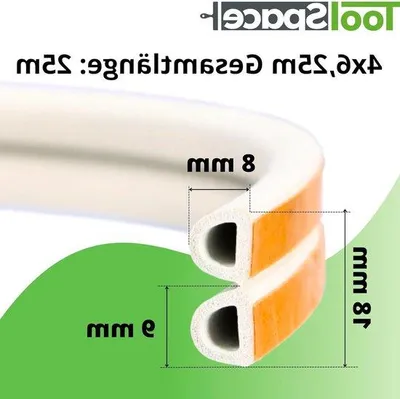 Immagine prodotto di Nastro sigillante per porte Nastro sigillante autoadesivo 25 m Profilo a D bianco Sigillatura per porte Sigillatura per finestre Nastro sigillante Antibots Nastro sigillante in gomma Nastro sigillante in schiuma.