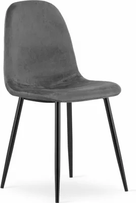 Produktbild von Stuhl VERNAZZA, dunkelgrau samten gepolstert, metallische Beine, für das Wohnzimmer, das Büro, das Schlafzimmer, Maße 45x88x51 cm, Belastung bis 110 kg