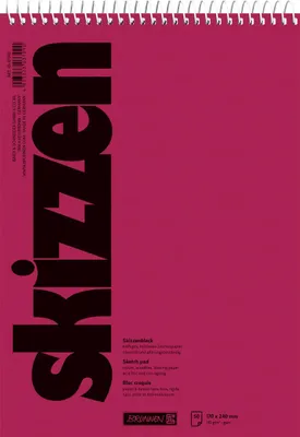 Produktbild von BRUNNEN 1047550 Skizzenblock 17 x 24 cm Deckblatt: rot